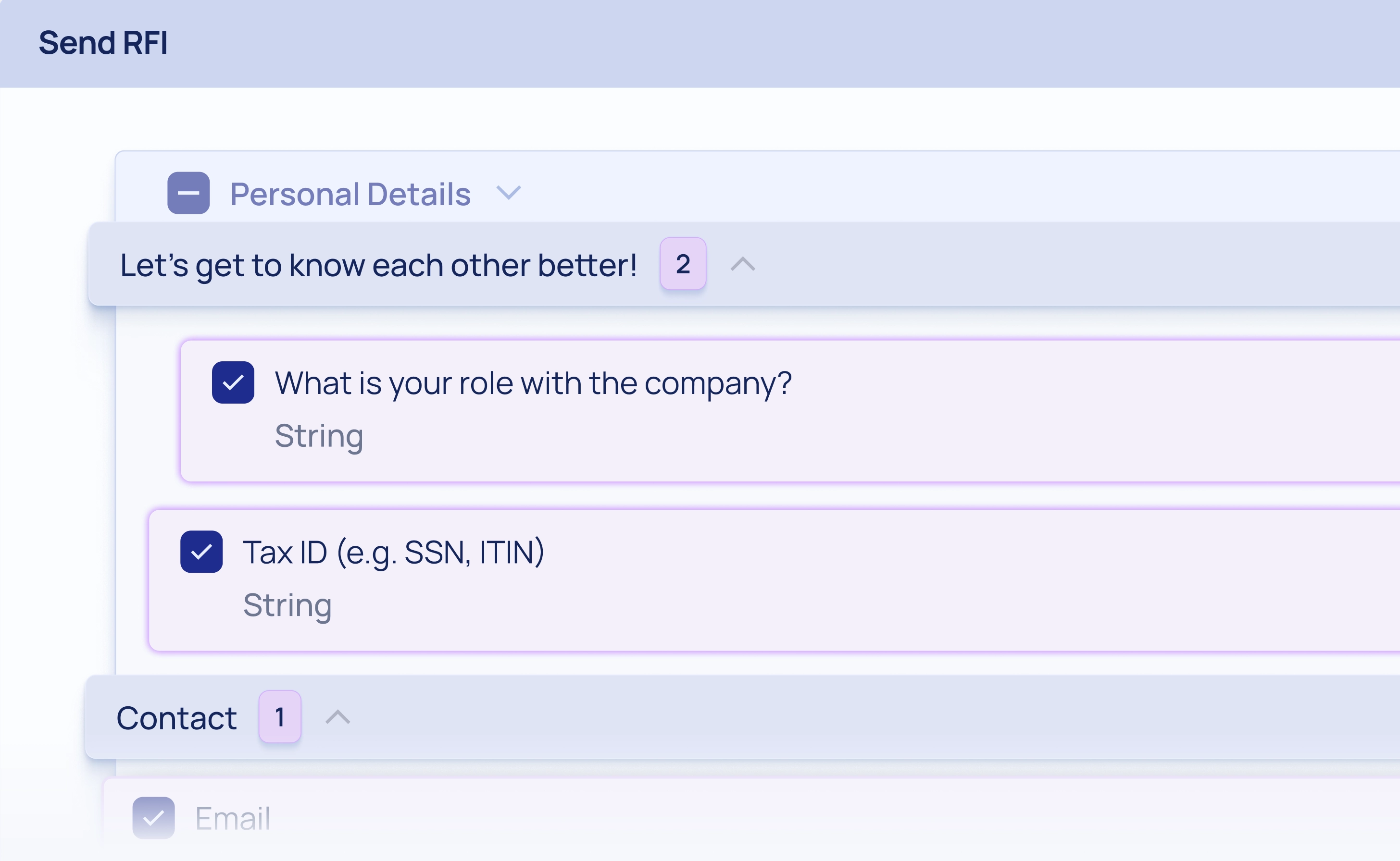 RFI (Request for Information) initiation and tracking